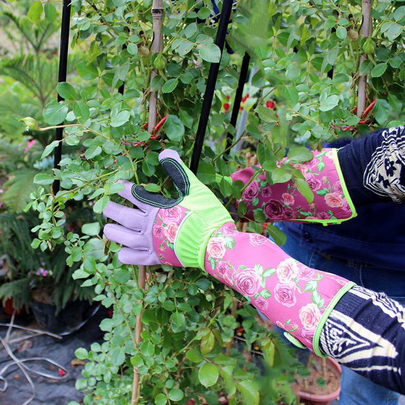 Long Tube Gardening Floral Stab-resistant Gloves