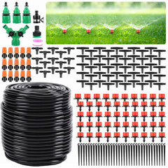 Complete Garden Drip Irrigation Kit: 164FT Micro Automatic System with Adjustable Nozzles
